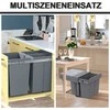 "HOMCOM" 40 l įmontuojamos šiukšlių dėžės pagrindo blokas ištraukiama šiukšlių dėžė su 3 išimamais skyriais: 1 x 20 ir 2 x 10 l, skirta spintelėms nuo 400 mm pločio, skirta virtuvei, pilka