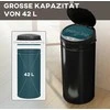 HOMCOM 42 litrų šiukšliadėžė su jutikliu ir minkšto uždarymo funkcija, lieto metalo šiukšliadėžė be prisilietimo higieniškiems virtuvės reikmenims