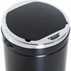HOMCOM 42L jutiklinė šiukšliadėžė, elektrinis automatinis atliekų krepšys su dangčiu, nerūdijantis, voniai, biurui, virtuvei, valgomajam, plieno, juodas