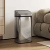 HOMCOM 48 L jutiklinė šiukšliadėžė virtuvei ar biurui, automatinio uždarymo funkcija, nerūdijantis plienas, sidabrinė