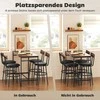 HOMCOM 5 dalių baro stalo komplektas su 4 kėdėmis, industrinio dizaino, virtuvei, valgomajam, medinis, plieno, rudas
