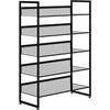 HOMCOM batų lentyna, 5 pakopų batų stovas, batų organizatorius iki 15 porų batų, su rankena prieškambariui, miegamajam, plieno, 72 x 30 x 102 cm, juodas