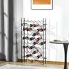 Homcom 60 butelių vyno stovas Sieninis butelių stovas, metalinis vyno stovas, juodas