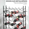 Homcom 60 butelių vyno stovas Sieninis butelių stovas, metalinis vyno stovas, juodas