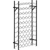 Homcom 60 butelių vyno stovas Sieninis butelių stovas, metalinis vyno stovas, juodas