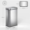 HOMCOM 60 L Sensorinė šiukšliadėžė, automatinis dangtis, nerūdijančio plieno, universali, sidabro spalvos