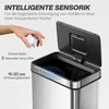 HOMCOM 60 L Sensorinė šiukšliadėžė, automatinis dangtis, nerūdijančio plieno, universali, sidabro spalvos