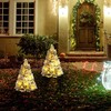 Kalėdinė eglutė su LED apšvietimu ir dirbtiniu sniegu, žalia/balta, 107 cm, 2 vnt.