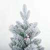 Kalėdinė eglutė su LED apšvietimu ir dirbtiniu sniegu, žalia/balta, 107 cm, 2 vnt.