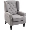 Homcom Akcentinis fotelis, aksomas - Pilka 74 x 86 x 102 cm