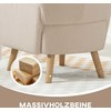 HOMCOM Akcento kėdė, minkštas fotelis su pliušiniu užvalkalu, putplasčio paminkštinimas, ausytės formos fotelis, smėlio spalvos