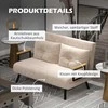 Fotelis Homcom Atlenkiama sofa su lovos funkcija, smėlio spalvos 102 x 73 x 81 cm