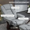 "HOMCOM" atlenkiamas fotelis su taburete 360° pasukamas televizoriaus fotelis su atlenkimo funkcija Televizoriaus fotelis atlenkiamas iki 130 kg apkrovos, skirtas svetainei, odos imitacija, pilkas