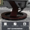 "HOMCOM" atlenkiamas fotelis su taburete 360° pasukamas televizoriaus fotelis su atlenkimo funkcija Televizoriaus fotelis atlenkiamas iki 130 kg apkrovos, skirtas svetainei, odos imitacija, pilkas