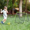 HOMCOM futbolo atšokimo tinklas, treniruočių sienelė, skirta futbolui, beisbolui ir krepšiniui, dvipusis atšokimas, reguliuojamas 5 padėtimis, metalinis, žalias ir juodas