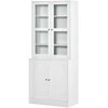 Homcom Aukšta spintelė, Vitrina su stiklinėmis durelėmis 178,5 cm