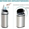 HOMCOM automatinė šiukšliadėžė su jutikliu, 30 l, kvadratinė, su išimamu vidiniu kibiru, nerūdijantis plienas