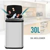 HOMCOM automatinė šiukšliadėžė su jutikliu, 30 l, kvadratinė, su išimamu vidiniu kibiru, nerūdijantis plienas
