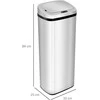 HOMCOM automatinė šiukšliadėžė su jutikliu, virtuvinė šiukšliadėžė iš nerūdijančio plieno, 50/68 l, sidabrinė (50 l)