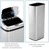 Homcom Automatinė šiukšliadėžė su jutikliu iš nerūdijančio plieno (50L)