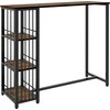 Homcom Baro stalas su 3 lentynomis - rudos spalvos 120 x 40 x 105 cm