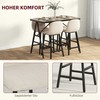 HOMCOM Baro stalas su baro kėdėmis, 5 dalių valgomojo rinkinys, virtuvės stalas, bistro stalas su 4 kėdėmis, baro stalo komplektas virtuvei, svetainei, plienas, smėlio spalvos, 120 x 60 x 91 cm