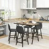 HOMCOM baro stalo ir kėdžių komplektas, 5 dalių valgomojo komplektas, virtuvinis stalas, bistro stalas su 4 kėdėmis, baro stalo komplektas virtuvei, svetainei, plienas, tamsiai pilkas, 120 x 60 x 91 cm