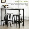HOMCOM baro stalo ir kėdžių komplektas, 5 dalių baro stalo rinkinys, virtuvės stalas su 4 baro kėdėmis, pramoninio dizaino valgomojo komplektas, virtuvei, valgomajam, metalas, pilka