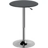 HOMCOM baro stalas, valgomojo stalas, stovimas stalas, virtuvinis stalas svetainei, valgomajam, chromuotas plienas, dirbtinė oda, juodas, Ø63 x 67-93 cm