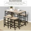 HOMCOM Baro stalo rinkinys 5 dalių baro stalas 4 baro kėdės stalo komplektas virtuvės stalviršis valgomasis stalas plienas ąžuolas + juoda 100x60x88cm