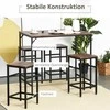 HOMCOM Baro stalo rinkinys, aukštas stalas su 4 baro kėdėmis, 5 dalių virtuvės stalo rinkinys, medžio drožlių plokštė / plienas, kaimiška ruda / juoda, 100x60x88cm