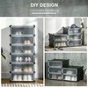 HOMCOM batų lentyna, DIY surenkama lentyna 6 poroms batų, plastikas/plienas, juoda+balta, 49x36,5x108 cm