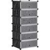 HOMCOM batų lentyna, DIY surenkama lentyna 6 poroms batų, plastikas/plienas, juoda+balta, 49x36,5x108 cm