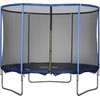 HOMCOM batutas su apsauginiu tinklu sodo batutas, skirtas naudoti lauke ir viduje fitneso batutas plienas mėlynas+juodas iki 113,6kg Ø305 x 248H cm
