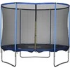 HOMCOM batutas su apsauginiu tinklu, sodo batutas naudojimui lauke ir viduje, fitneso batutas, plieno, mėlynas/juodas, iki 113,6kg, Ø305 x 248 cm