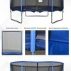 HOMCOM batutas su apsauginiu tinklu sodo batutas, skirtas naudoti lauke ir viduje fitneso batutas plienas mėlynas+juodas iki 113,6kg Ø305 x 248H cm