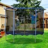 HOMCOM batutas su apsauginiu tinklu, sodo batutas naudojimui lauke ir viduje, fitneso batutas, plieno, mėlynas/juodas, iki 113,6kg, Ø305 x 248 cm