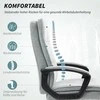 "HOMCOM" biuro kėdė Ergonomiška biuro kėdė su porankiais, reguliuojamo aukščio pasukama kėdė su supimo funkcija, lino išvaizdos, minkšta kompiuterio kėdė, pilka