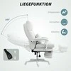 "HOMCOM" biuro kėdė Ergonomiška darbo kėdė su juosmens atrama, aukštu atlošu, kojų atrama, reguliuojamo aukščio pasukama kėdė su linine išvaizda, minkšta kompiuterio kėdė, kreminės baltos spalvos