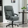 "HOMCOM" biuro kėdė, ergonomiška darbo kėdė su supimo funkcija, lininės išvaizdos, reguliuojamo aukščio kėdė prie kompiuterio su pasukimo funkcija, storos pagalvėlės, keliamoji galia iki 200 kg, skirta namų biurui, pilkos spalvos