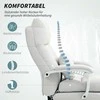"HOMCOM" biuro kėdė Ergonomiška darbo kėdė su juosmens atrama, aukštu atlošu, kojų atrama, reguliuojamo aukščio pasukama kėdė su linine išvaizda, minkšta kompiuterio kėdė, kreminės baltos spalvos