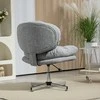 "HOMCOM" biuro kėdė, ergonomiška darbo kėdė su supimo funkcija, minkšta ir minkšta sėdynė, reguliuojamo aukščio pasukama kėdė su linine išvaizda, skirta namų biurui, pilka