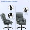 "HOMCOM" biuro kėdė, ergonomiška darbo kėdė su supimo funkcija, lininės išvaizdos, reguliuojamo aukščio kėdė prie kompiuterio su pasukimo funkcija, storos pagalvėlės, keliamoji galia iki 200 kg, skirta namų biurui, pilkos spalvos