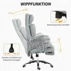 "HOMCOM" biuro kėdė su atsilenkimo funkcija, ergonomiška biuro kėdė, reguliuojamo aukščio sukamoji kėdė su kojų atrama, minkšta, keliamoji galia iki 120 kg, skirta biurui, kabinetui, šviesiai pilka