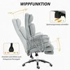 "HOMCOM" biuro kėdė su atsilenkimo funkcija, ergonomiška biuro kėdė, reguliuojamo aukščio sukamoji kėdė su kojų atrama, minkšta, keliamoji galia iki 120 kg, skirta biurui, kabinetui, šviesiai pilka