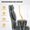 HOMCOM biuro kėdė su atlošimo funkcija, ergonomiška darbo kėdė, reguliuojamo aukščio sukama kėdė su kojų atrama, paminkštinta, keliamoji galia iki 120 kg, tamsiai pilka
