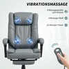 HOMCOM biuro kėdė su masažo funkcija, ergonomiška rašomojo stalo kėdė su atlošimo funkcija, reguliuojamo aukščio sukama kėdė su kojų atrama, pilka