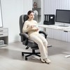 HOMCOM biuro kėdė su masažo funkcija, ergonomiška darbo kėdė su atlošimo funkcija, reguliuojamo aukščio pasukama kėdė su kojų atrama, pilka