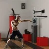 HOMCOM Bokso rėmas su speedball sieniniu laikikliu, sulankstomas, su atraminiu strypu, reguliuojamo aukščio, 360° sūpynės, skirtas suaugusiesiems