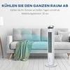 HOMCOM Bokštinis oro aušintuvo ventiliatorius su aušinimu vandeniu, nuotolinio valdymo pultas, drėkinimas, 8 val. laikmatis, 20㎡, 60W, Ø30x100.8H cm